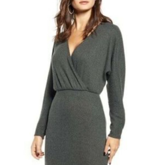ALL IN FAVOR Thyme Cozy Ribbed Midi Dress size S - Picture 1 of 10